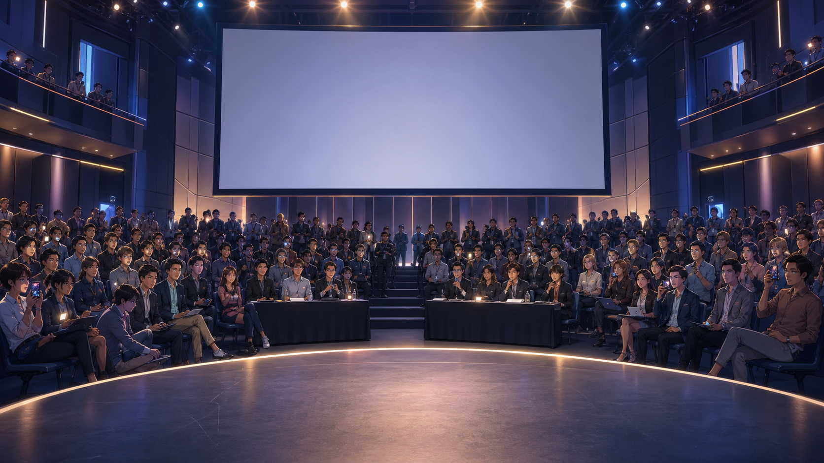 A packed audience watching Demo Day